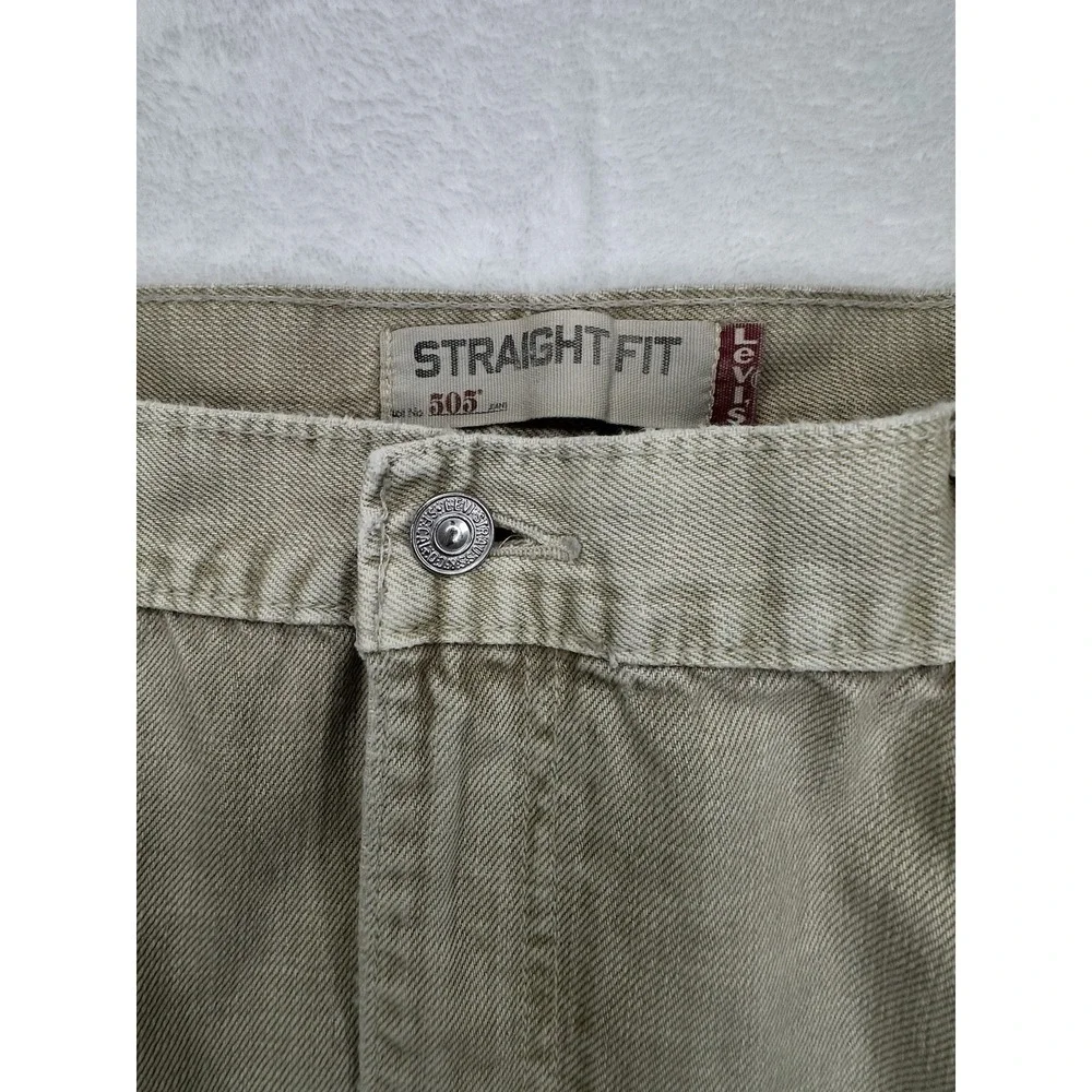 Levi's 505 Shorts Men's 40 Khaki Beige Classic Fit Red Tab Denim